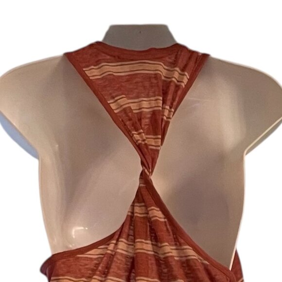 Joie Brellen Twist-back Tank Striped Maxi Dress Small 100% Linen Tropic Red - Picture 11 of 12
